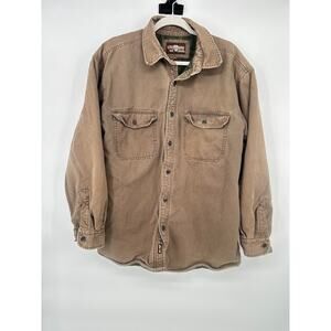 Vintage Levis Jacket Mens L Brown Canvas Flannel Lined Fleece Button Outdoor